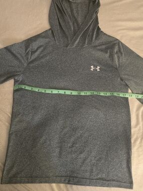Under Armour Youth Heather Dark Gray Hooded Performance Pullover